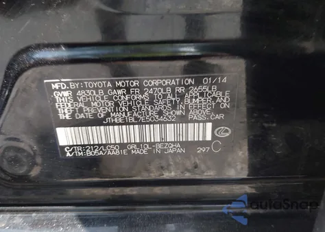2014 Lexus Gs 350 from USA, damaged, VIN JTHBE1BL7E5034632